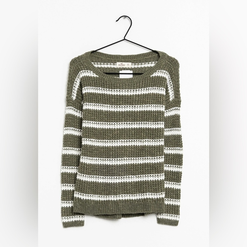 Hollister juniper striped crewneck knit sweater L